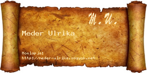 Meder Ulrika névjegykártya